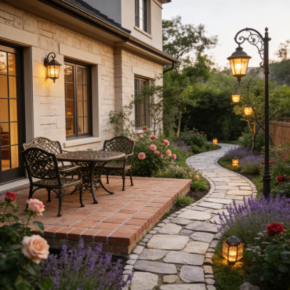 Picture of Outdoor Courtyard Overall Design - Custom Leisure Space & Landscaping for Residential Yards